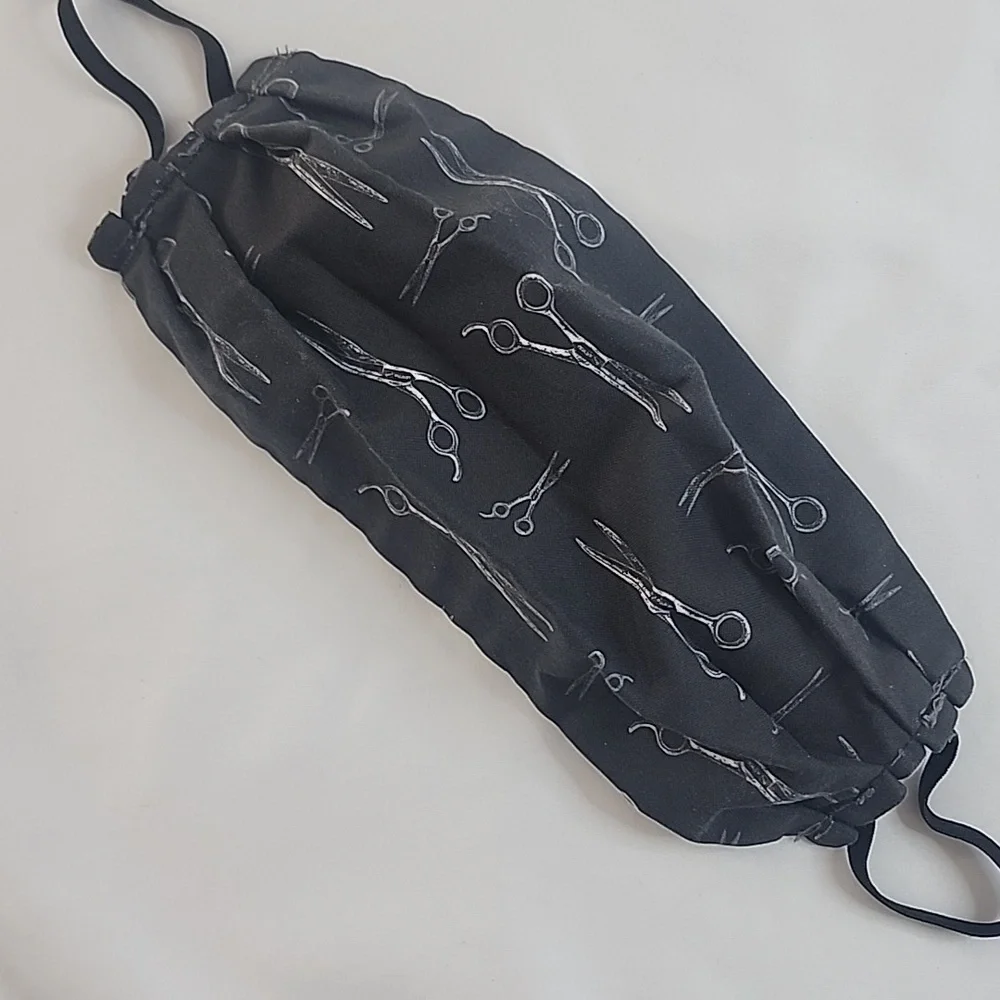 New Handmade Hand Crafted Hair Stylist Accessory Reversable Face Mask